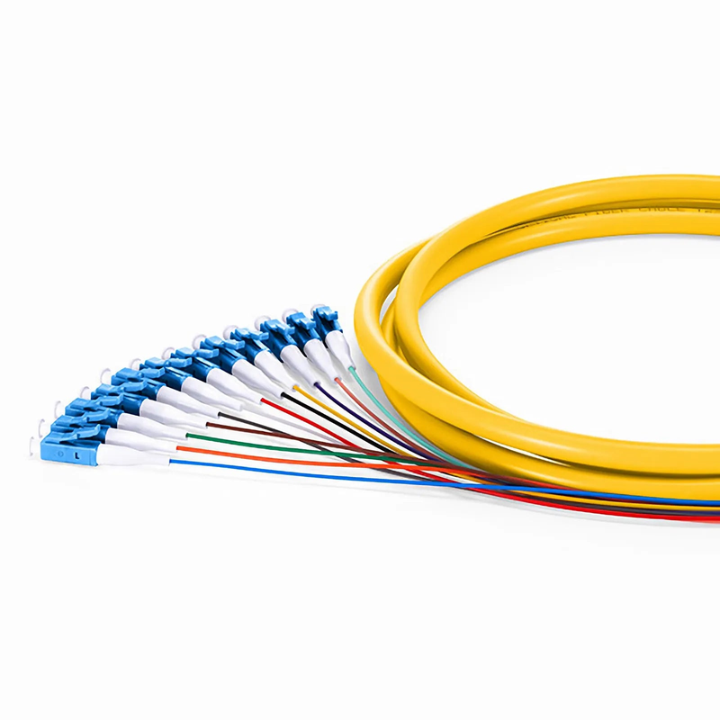 SFPS 1.5m (5ft) Fiber Pigtail, LC UPC to Unterminated, 12 Fibers, Bunch, OS2 Single Mode, PVC (Unrated), 0.9mm, Yellow