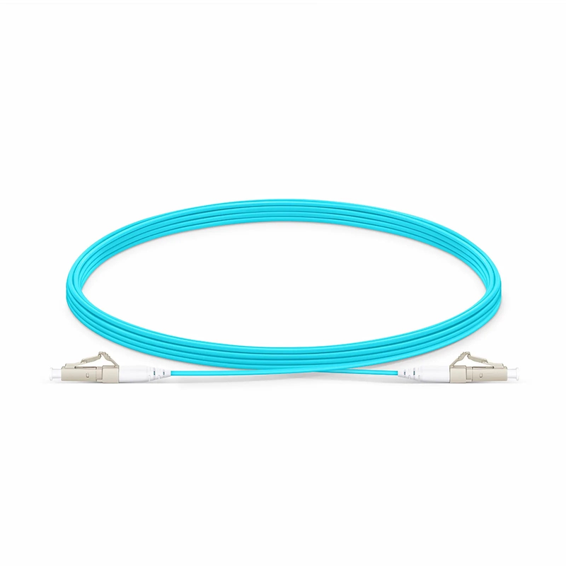 SFPS 5m (16ft) Fiber Patch Cable, 1 Fiber, LC UPC Simplex to LC UPC Simplex, Multimode (OM4), Riser (OFNR), 1.2mm, Tight-Buffered, Aqua