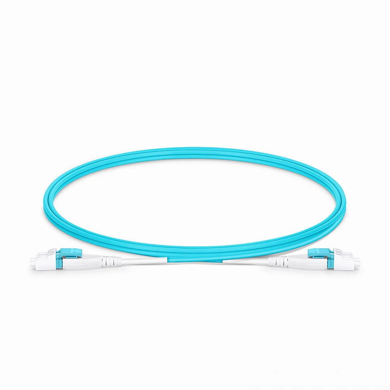 SFPS 1m (3ft) Fiber Patch Cable, 2 Fibers, LC UPC Duplex to LC UPC Duplex Flat Clip Uniboot, Multimode (OM4), LSZH, 2.0mm, Aqua