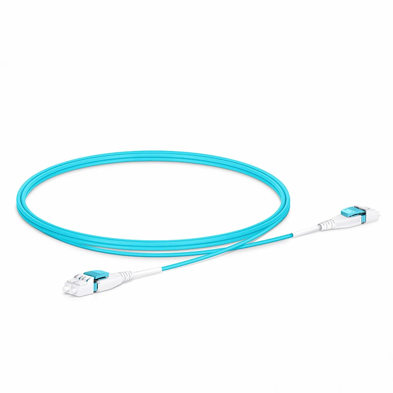 SFPS 1m (3ft) Fiber Patch Cable, 2 Fibers, LC UPC Duplex to LC UPC Duplex Flat Clip Uniboot, Multimode (OM4), LSZH, 2.0mm, Aqua