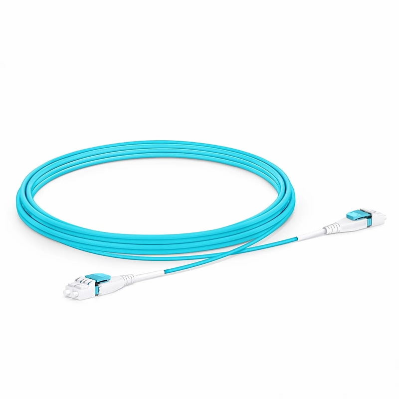 SFPS 3m (10ft) Fiber Patch Cable, 2 Fibers, LC UPC Duplex to LC UPC Duplex Flat Clip Uniboot, Multimode (OM4), LSZH, 2.0mm, Aqua