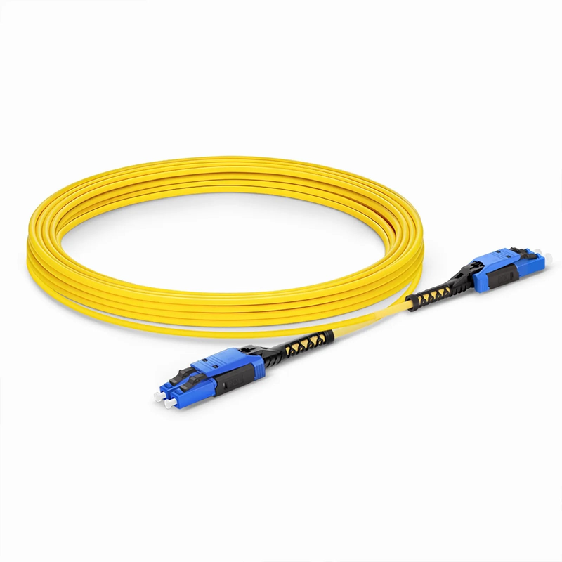 SFPS 20m (66ft) Fiber Patch Cable, 2 Fibers, LC UPC Duplex to LC UPC Duplex Standard Clip Uniboot, Single Mode (OS2), Riser (OFNR), 2.0mm, Yellow