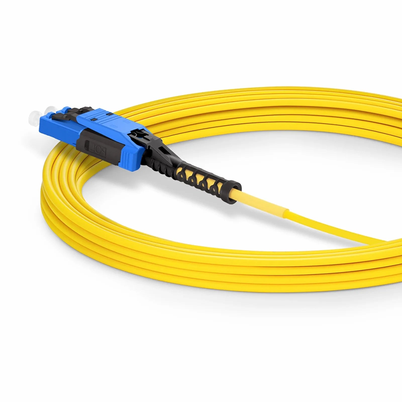 SFPS 20m (66ft) Fiber Patch Cable, 2 Fibers, LC UPC Duplex to LC UPC Duplex Standard Clip Uniboot, Single Mode (OS2), Riser (OFNR), 2.0mm, Yellow