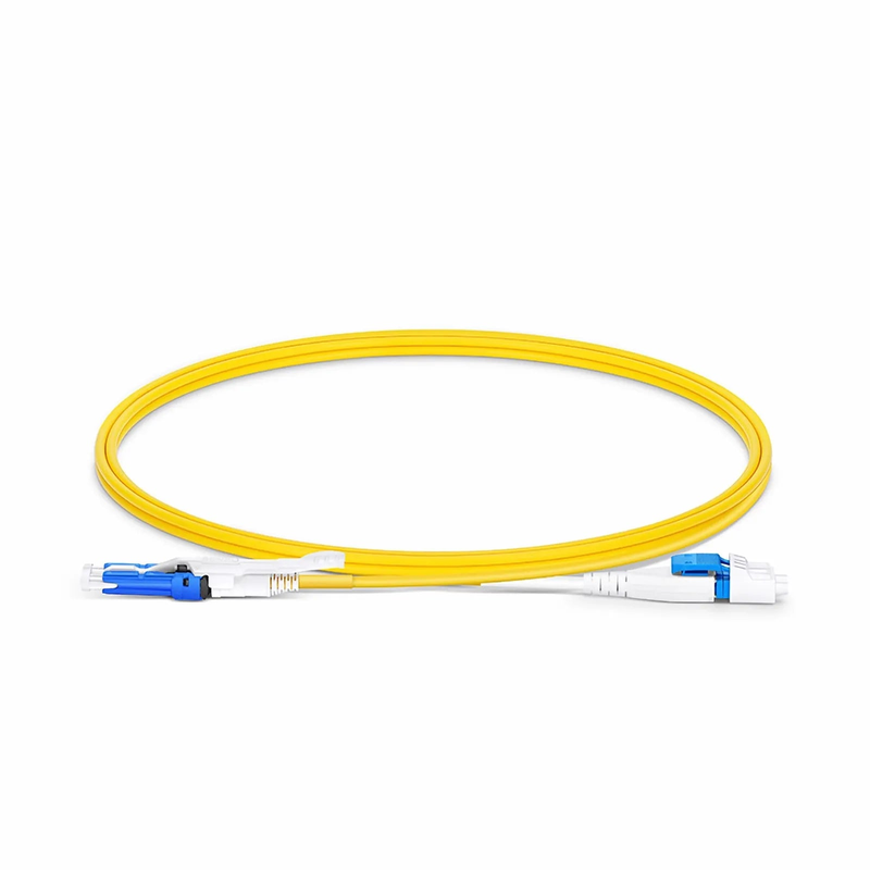 SFPS 1m (3ft) Fiber Patch Cable, 2 Fibers, CSA UPC Duplex to LC UPC Duplex Flat Clip Uniboot, Single Mode (OS2), Riser (OFNR), 2.0mm, Yellow, for 200/400G Network Connection