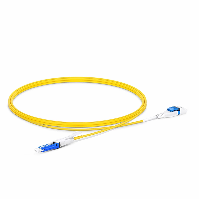 SFPS 1m (3ft) Fiber Patch Cable, 2 Fibers, CSA UPC Duplex to LC UPC Duplex Flat Clip Uniboot, Single Mode (OS2), Riser (OFNR), 2.0mm, Yellow, for 200/400G Network Connection