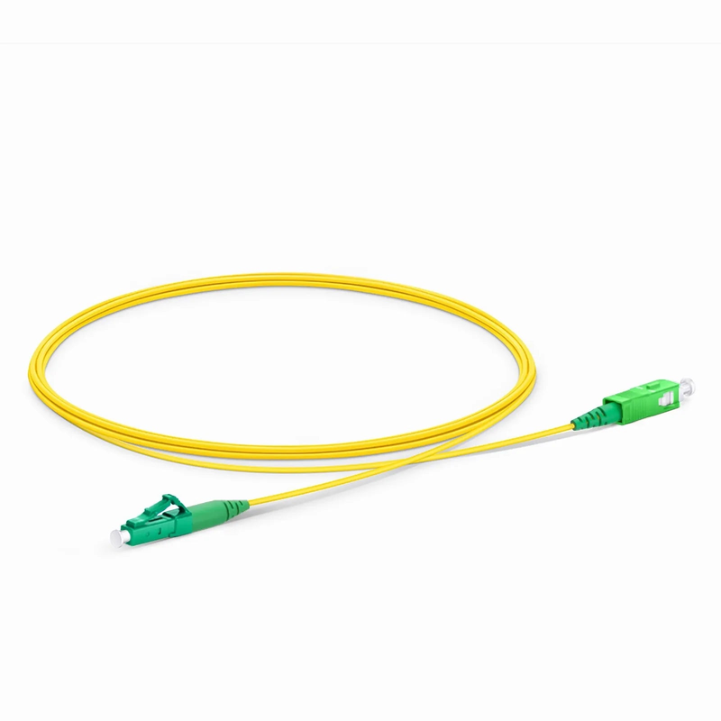 SFPS 2m (7ft) Fiber Patch Cable, 1 Fiber, LC APC Simplex to SC APC Simplex, Single Mode (OS2), Riser (OFNR), 1.2mm, Tight-Buffered, Yellow