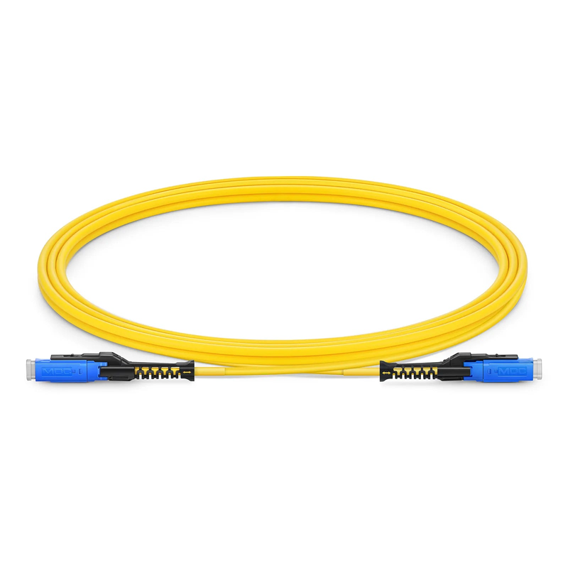 SFPS 2m (7ft) Fiber Patch Cable, 2 Fibers, MDC UPC Duplex to MDC UPC Duplex Uniboot, Single Mode (OS2), Riser (OFNR), 2.0mm, Yellow, for 100/400/800G Network Connection