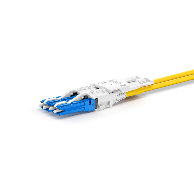 SFPS 1m (3ft) Fiber Patch Cable, 4 Fibers, 2 x CSA UPC Duplex to 2 x LC UPC Duplex Flat Clip Uniboot, Single Mode (OS2), Riser (OFNR), 2.0mm, Yellow, for 200/400/800G Network Connection