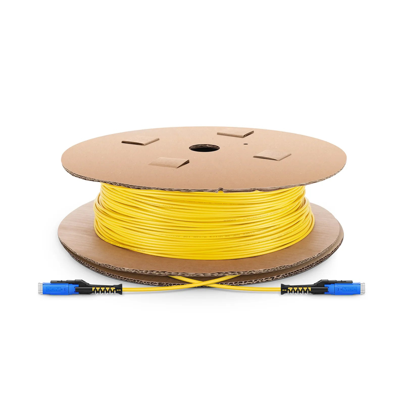 SFPS 100m (328ft) Fiber Patch Cable, 2 Fibers, MDC UPC Duplex to MDC UPC Duplex Uniboot, Single Mode (OS2), Riser (OFNR), 2.0mm, Yellow, for 100/400/800G Network Connection