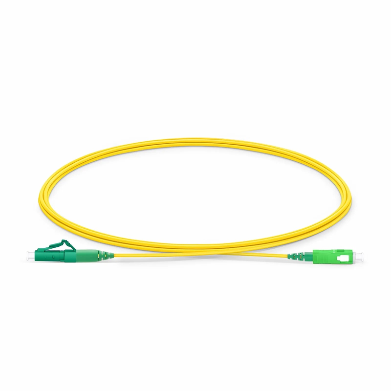 SFPS 2m (7ft) Fiber Patch Cable, 1 Fiber, LC APC Simplex to SC APC Simplex, Single Mode (OS2), Riser (OFNR), 1.2mm, Tight-Buffered, Yellow
