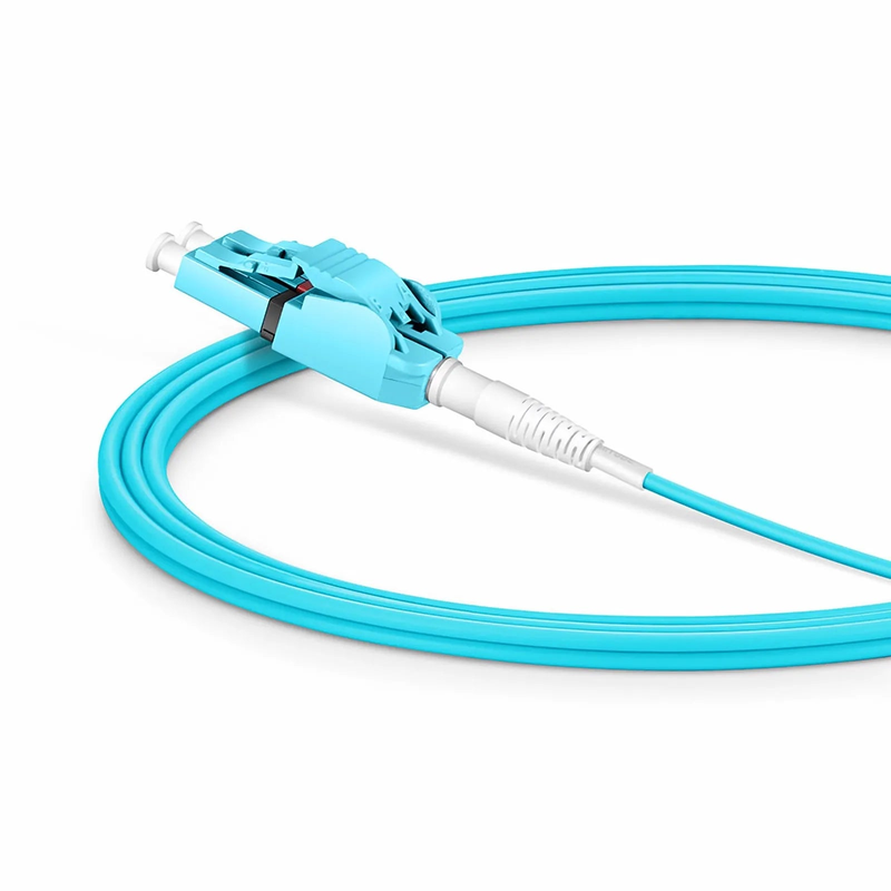 SFPS 2m (7ft) Fiber Patch Cable, 2 Fibers, LC UPC Duplex to LC UPC Duplex Switchable Clip Uniboot, Multimode (OM3), Riser (OFNR), 2.0mm, Aqua
