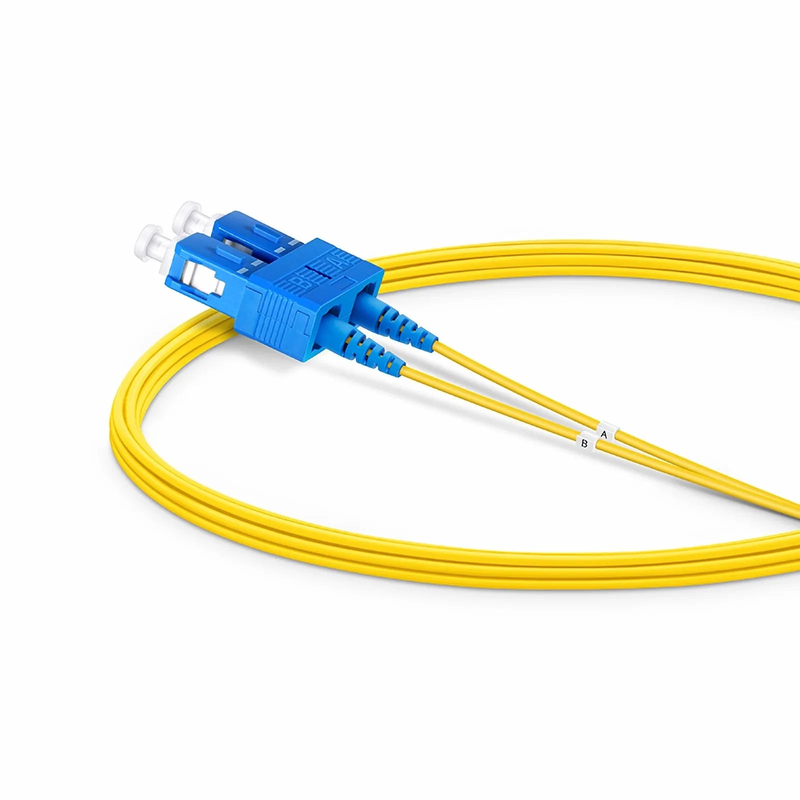 SFPS 3m (10ft) Fiber Patch Cable, 2 Fibers, SC UPC Duplex to SC UPC Duplex, Single Mode (OS2), Riser (OFNR), 1.2mm, Tight-Buffered, Yellow