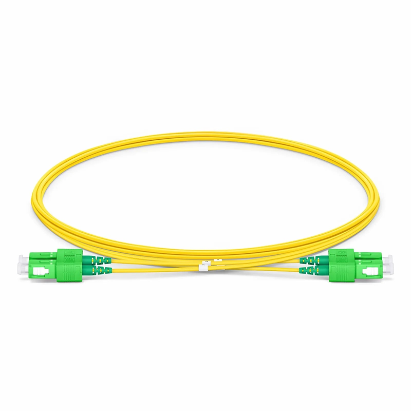 SFPS 2m (7ft) Fiber Patch Cable, 2 Fibers, SC APC Duplex to SC APC Duplex, Single Mode (OS2), Riser (OFNR), 1.2mm, Tight-Buffered, Yellow