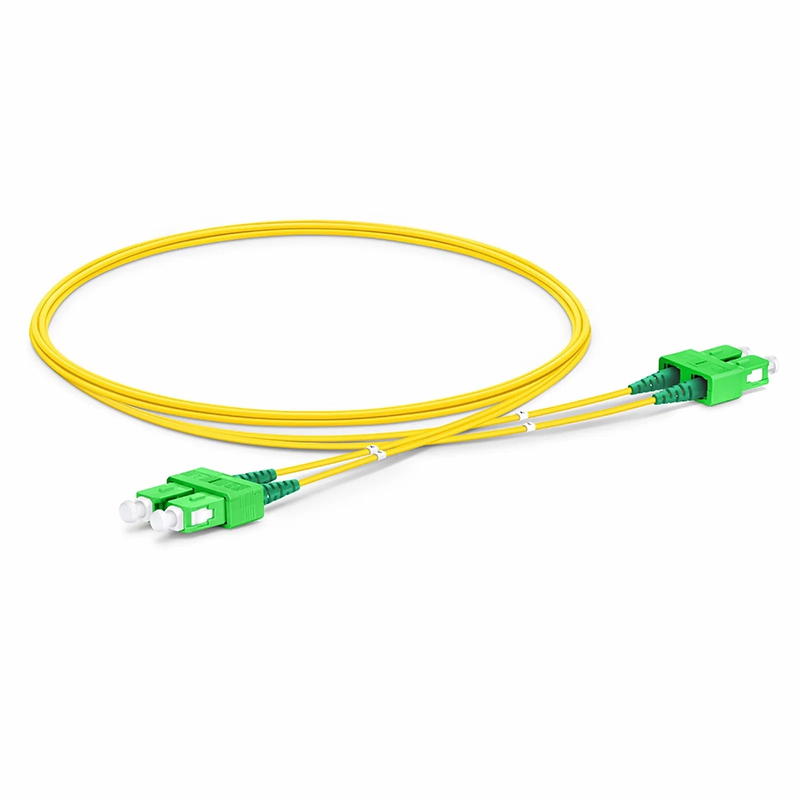 SFPS 2m (7ft) Fiber Patch Cable, 2 Fibers, SC APC Duplex to SC APC Duplex, Single Mode (OS2), Riser (OFNR), 1.2mm, Tight-Buffered, Yellow