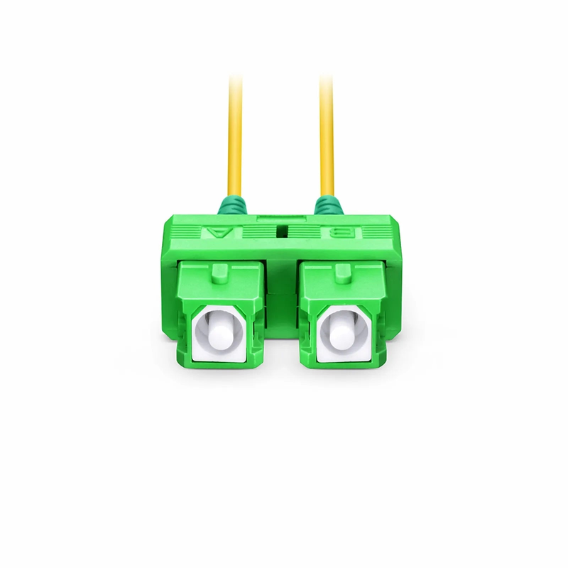 SFPS 2m (7ft) Fiber Patch Cable, 2 Fibers, SC APC Duplex to SC APC Duplex, Single Mode (OS2), Riser (OFNR), 1.2mm, Tight-Buffered, Yellow