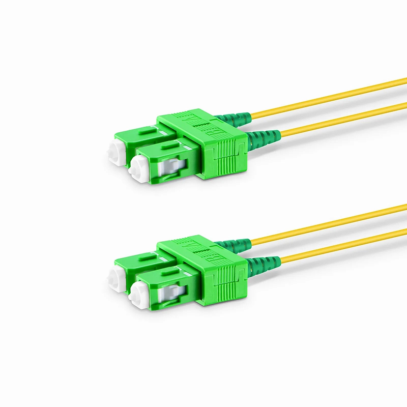 SFPS 2m (7ft) Fiber Patch Cable, 2 Fibers, SC APC Duplex to SC APC Duplex, Single Mode (OS2), Riser (OFNR), 1.2mm, Tight-Buffered, Yellow