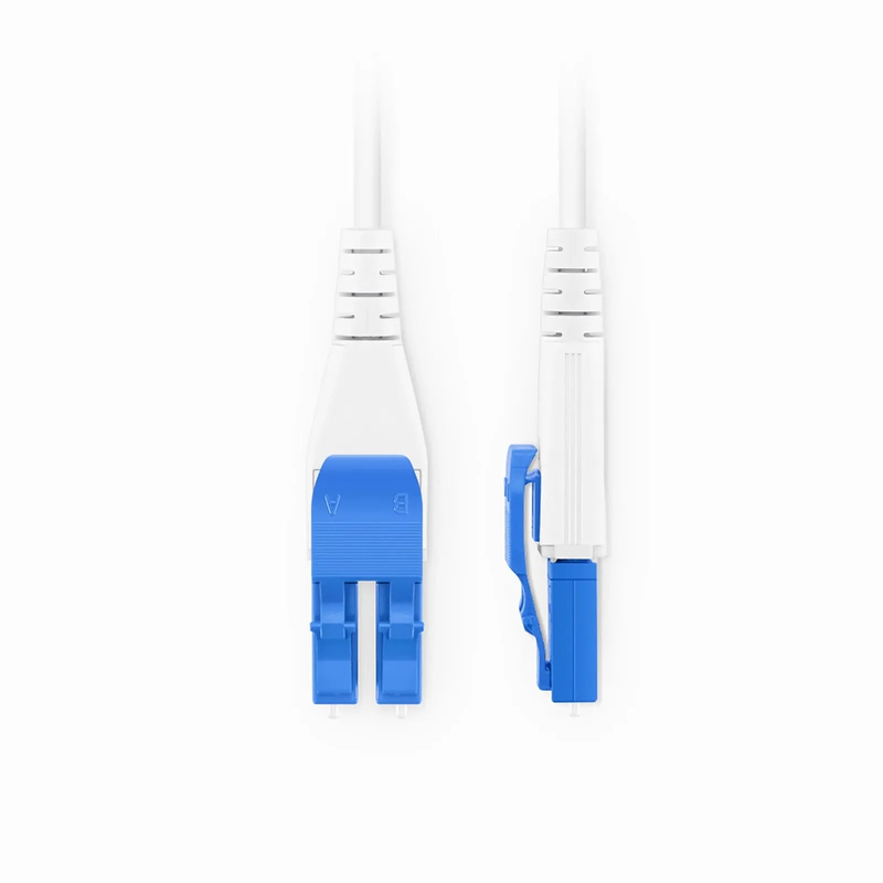 SFPS 1m (3ft) Fiber Patch Cable, 2 Fibers, SN UPC Duplex to LC UPC Duplex Flat Clip Uniboot, Single Mode (OS2), Riser (OFNR), 1.6mm, Yellow, for 400G Network Connection