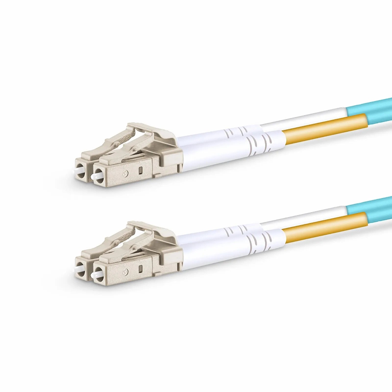 SFPS 3m (10ft) Fiber Patch Cable, 2 Fibers, LC UPC Duplex to LC UPC Duplex, Multimode (OM3), Riser (OFNR), 2.0mm, Tight-Buffered, Aqua, 10 Pcs/Pack