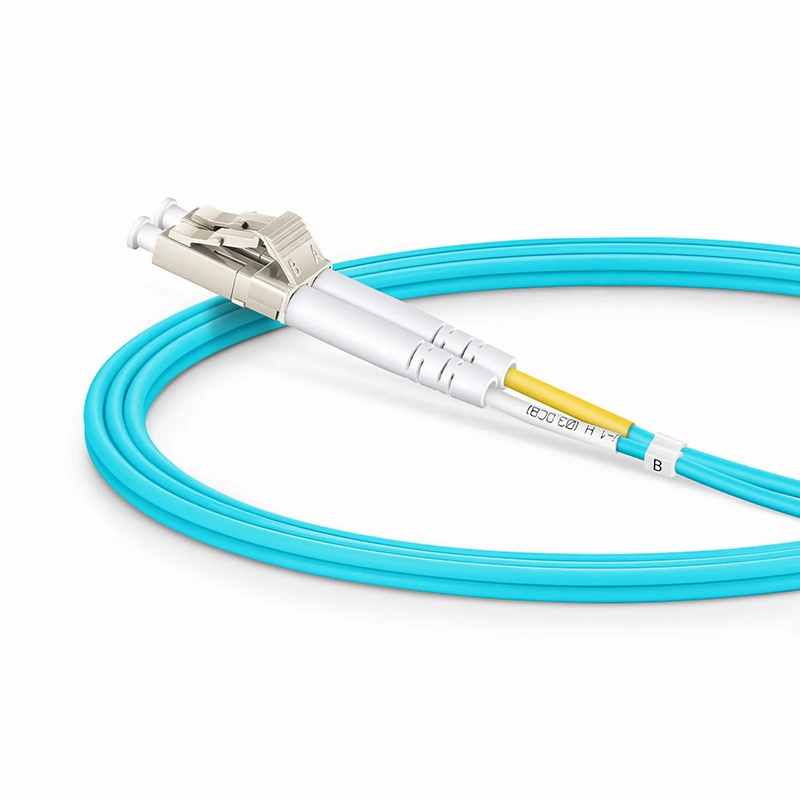 SFPS 1m (3ft) Fiber Patch Cable, 2 Fibers, LC UPC Duplex to SC UPC Duplex, Multimode (OM3), Riser (OFNR), 2.0mm, Tight-Buffered, Aqua