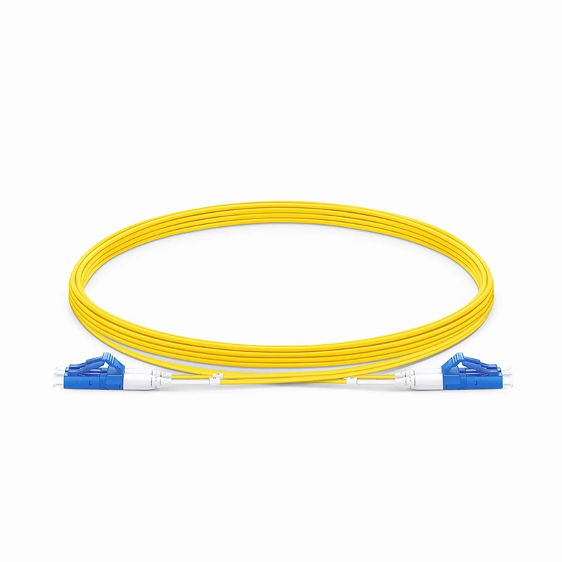 SFPS 5m (16ft) Fiber Patch Cable, 2 Fibers, LC UPC Duplex to LC UPC Duplex, Single Mode (OS2), Riser (OFNR), 1.2mm, Tight-Buffered, Yellow