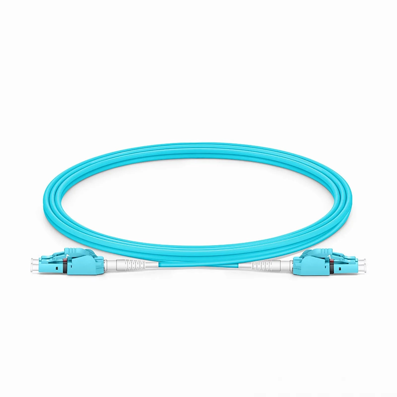 SFPS 2m (7ft) Fiber Patch Cable, 2 Fibers, LC UPC Duplex to LC UPC Duplex Switchable Clip Uniboot, Multimode (OM4), Riser (OFNR), 2.0mm, Aqua