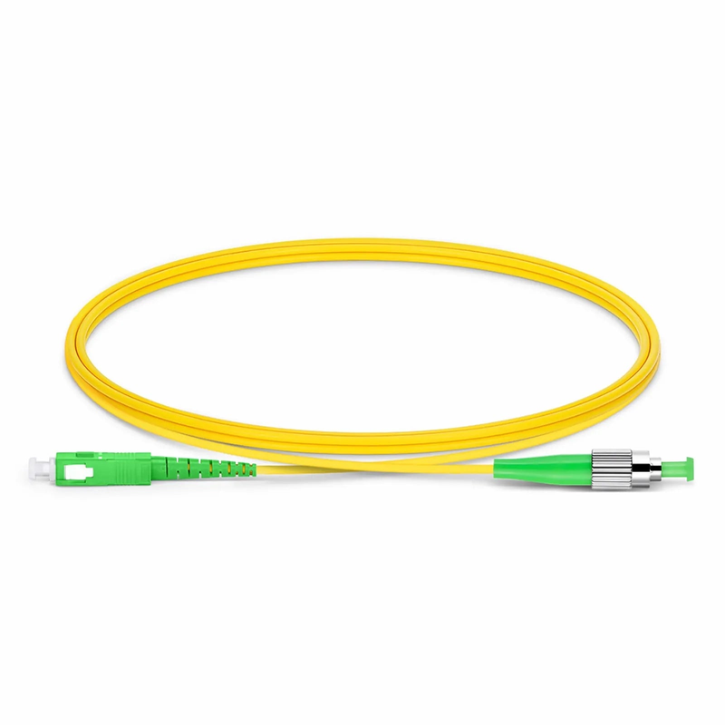 SFPS 1m (3ft) Fiber Patch Cable, 1 Fiber, SC APC Simplex to FC APC Simplex, Single Mode (OS2), Riser (OFNR), 2.0mm, Tight-Buffered, Yellow