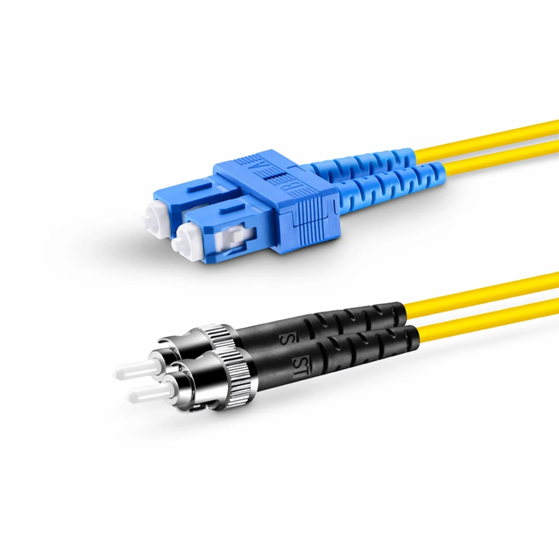 SFPS 1m (3ft) Fiber Patch Cable, 2 Fibers, SC UPC Duplex to ST UPC, Single Mode (OS2), Riser (OFNR), 2.0mm, Tight-Buffered, Yellow