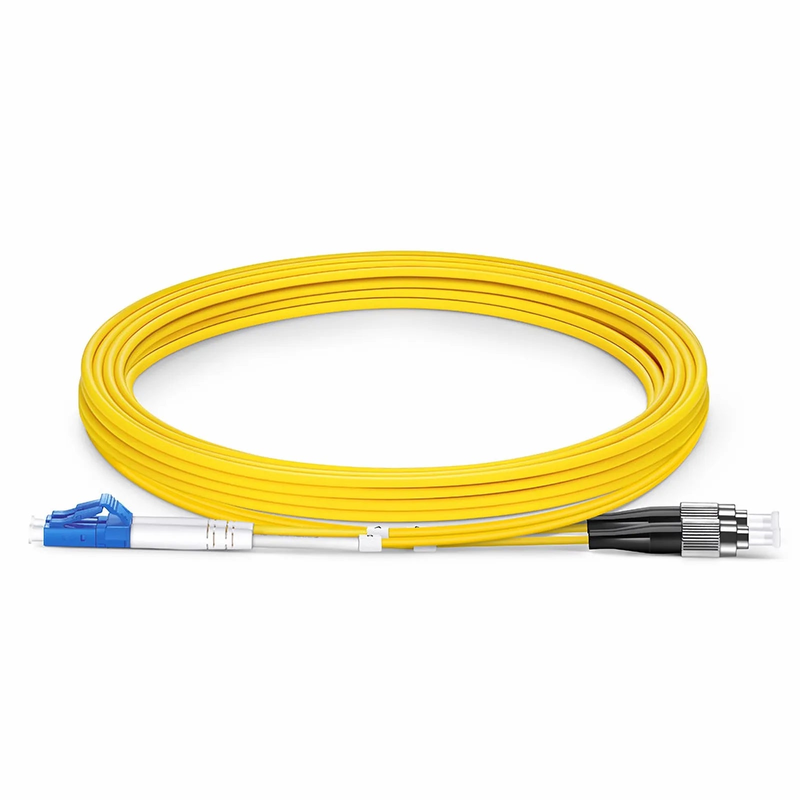 SFPS 3m (10ft) Fiber Patch Cable, 2 Fibers, LC UPC Duplex to FC UPC, Single Mode (OS2), Riser (OFNR), 2.0mm, Tight-Buffered, Yellow