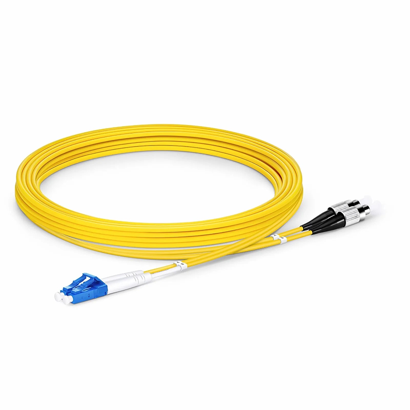 SFPS 3m (10ft) Fiber Patch Cable, 2 Fibers, LC UPC Duplex to FC UPC, Single Mode (OS2), Riser (OFNR), 2.0mm, Tight-Buffered, Yellow