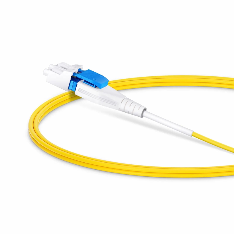 SFPS 1m (3ft) Fiber Patch Cable, 2 Fibers, SN UPC Duplex to LC UPC Duplex Flat Clip Uniboot, Single Mode (OS2), Riser (OFNR), 1.6mm, Yellow, for 400G Network Connection