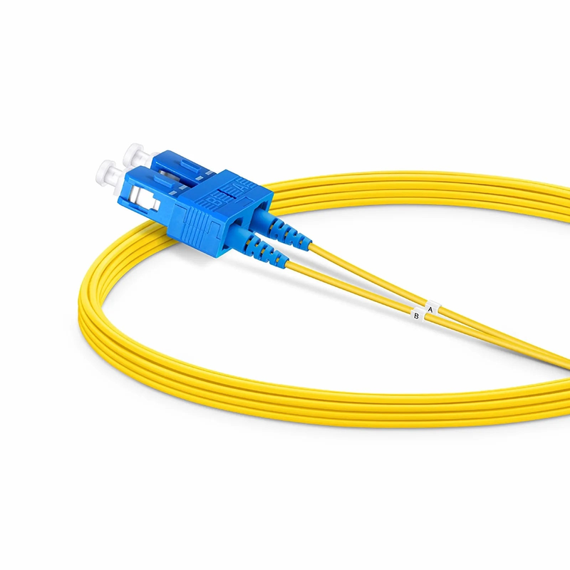 SFPS 5m (16ft) Fiber Patch Cable, 2 Fibers, LC UPC Duplex to SC UPC Duplex, Single Mode (OS2), Riser (OFNR), 1.2mm, Tight-Buffered, Yellow