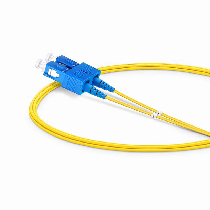 SFPS 2m (7ft) Fiber Patch Cable, 2 Fibers, LC UPC Duplex to SC UPC Duplex, Single Mode (OS2), Riser (OFNR), 1.2mm, Tight-Buffered, Yellow