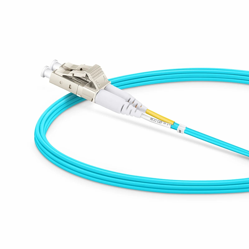 SFPS 3m (10ft) Fiber Patch Cable, 2 Fibers, LC UPC Duplex to LC UPC Duplex, Multimode (OM4), Riser (OFNR), 1.2mm, Tight-Buffered, Aqua