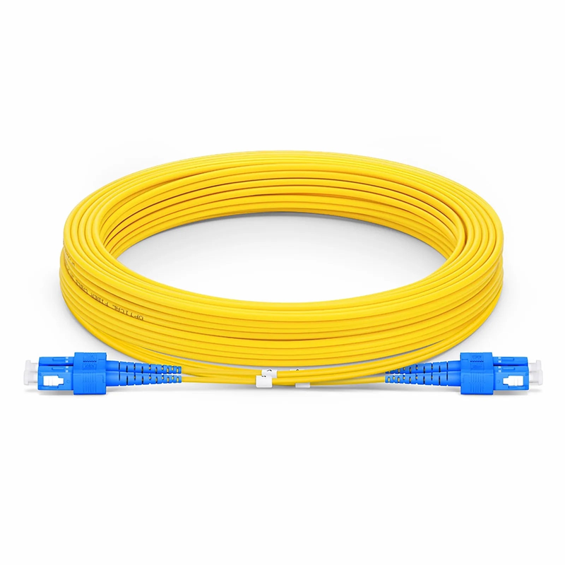 SFPS 10m (33ft) Fiber Patch Cable, 2 Fibers, SC UPC Duplex to SC UPC Duplex, Single Mode (OS2), Riser (OFNR), 2.0mm, Tight-Buffered, Yellow