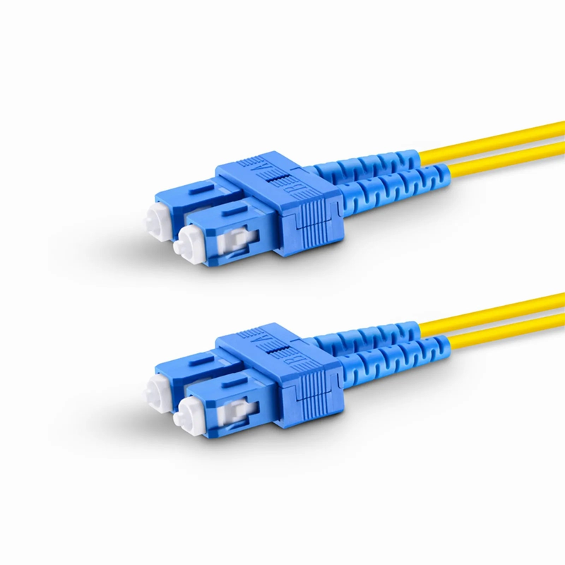 SFPS 10m (33ft) Fiber Patch Cable, 2 Fibers, SC UPC Duplex to SC UPC Duplex, Single Mode (OS2), Riser (OFNR), 2.0mm, Tight-Buffered, Yellow
