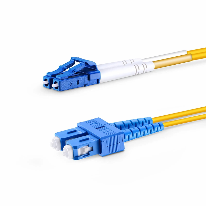 SFPS 1m (3ft) Fiber Patch Cable, 2 Fibers, LC UPC Duplex to SC UPC Duplex, Single Mode (OS2), Riser (OFNR), 2.0mm, Tight-Buffered, Yellow