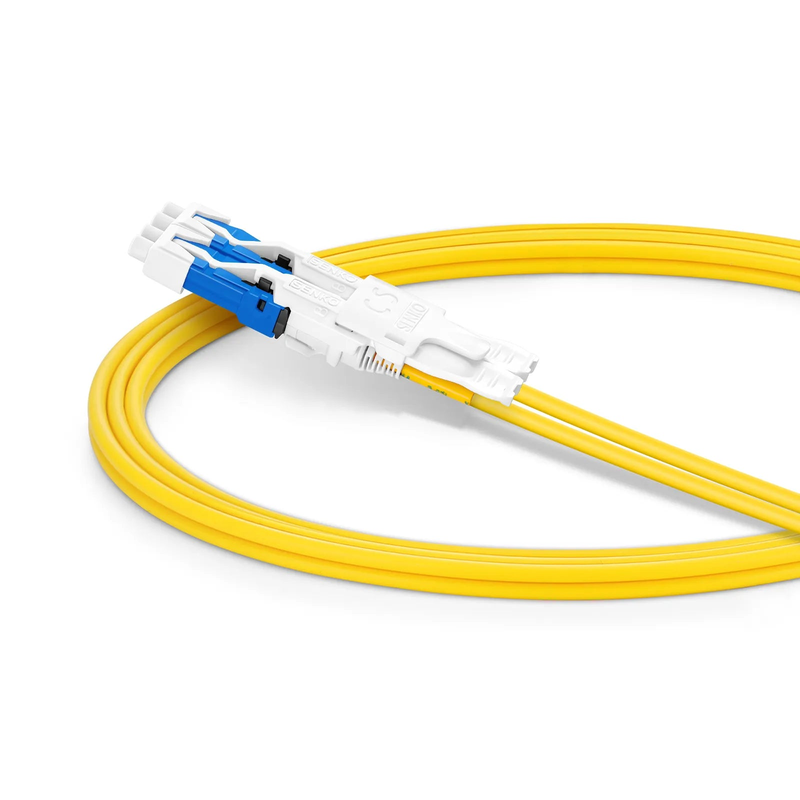 SFPS 1m (3ft) Fiber Patch Cable, 4 Fibers, 2 x CSA UPC Duplex to 2 x LC UPC Duplex Flat Clip Uniboot, Single Mode (OS2), Riser (OFNR), 2.0mm, Yellow, for 200/400/800G Network Connection