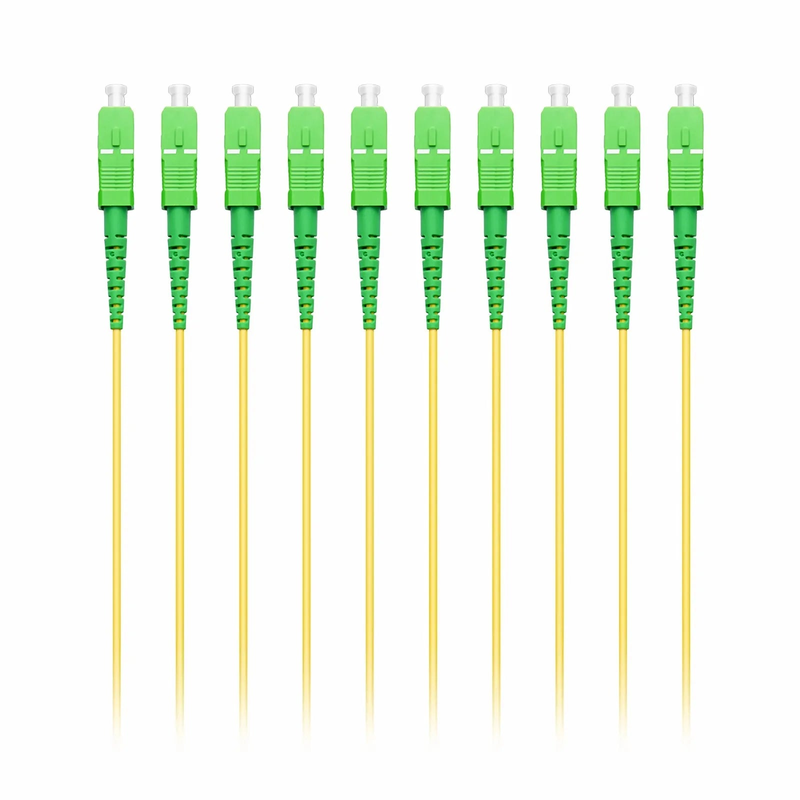 SFPS 2m (7ft) Fiber Patch Cable, 1 Fiber, SC APC Simplex to SC APC Simplex, Single Mode (OS2), Riser (OFNR), 2.0mm, Tight-Buffered, Yellow, 10 Pcs/Pack