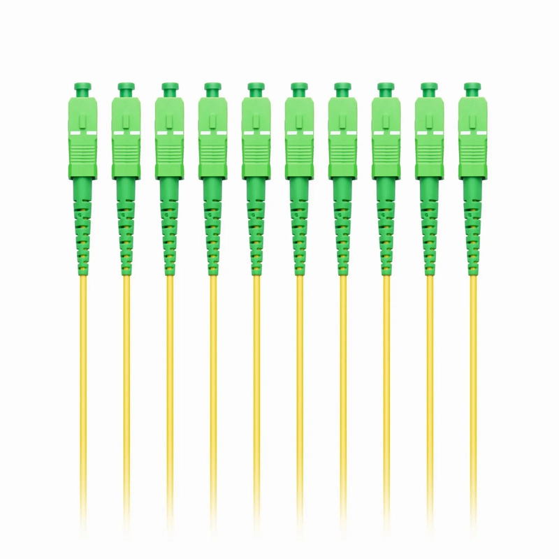 SFPS 1m (3ft) Fiber Patch Cable, 1 Fiber, LC UPC Simplex to SC APC Simplex, Single Mode (OS2), Riser (OFNR), 2.0mm, Tight-Buffered, Yellow, 10 Pcs/Pack