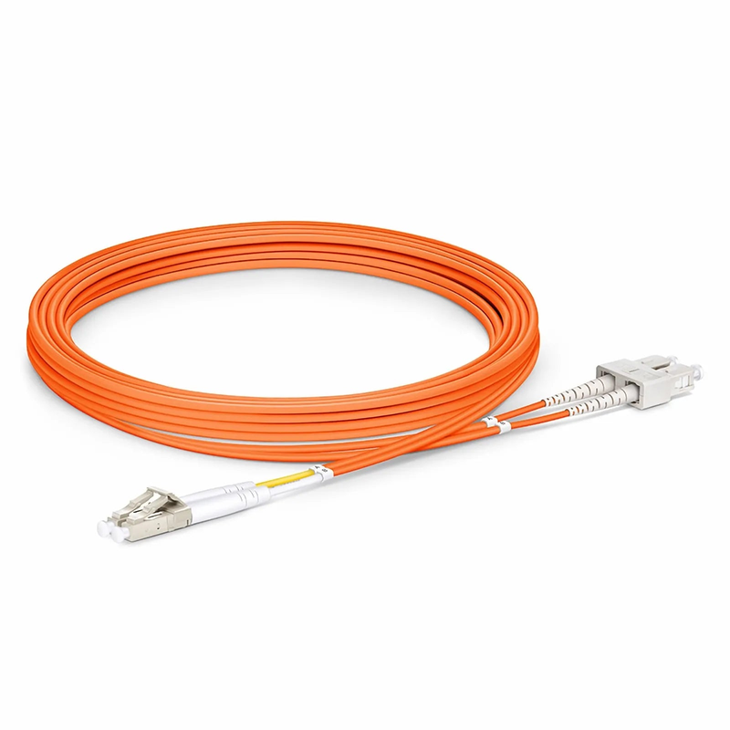SFPS 3m (10ft) Fiber Patch Cable, 2 Fibers, LC UPC Duplex to SC UPC Duplex, Multimode (OM2), Riser (OFNR), 2.0mm, Tight-Buffered, Orange