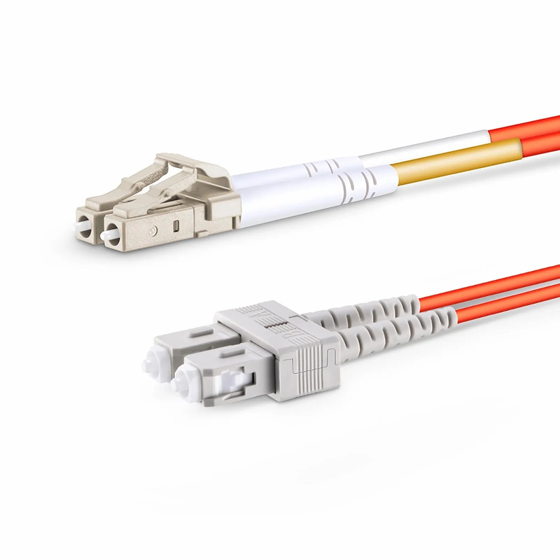 SFPS 3m (10ft) Fiber Patch Cable, 2 Fibers, G.651, LC UPC Duplex to SC UPC Duplex, Multimode (OM1), Riser (OFNR), 2.0mm, Tight-Buffered, Orange