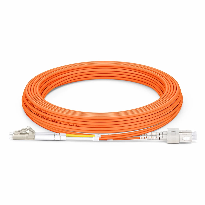 SFPS 5m (16ft) Fiber Patch Cable, 2 Fibers, G.651, LC UPC Duplex to SC UPC Duplex, Multimode (OM1), Riser (OFNR), 2.0mm, Tight-Buffered, Orange