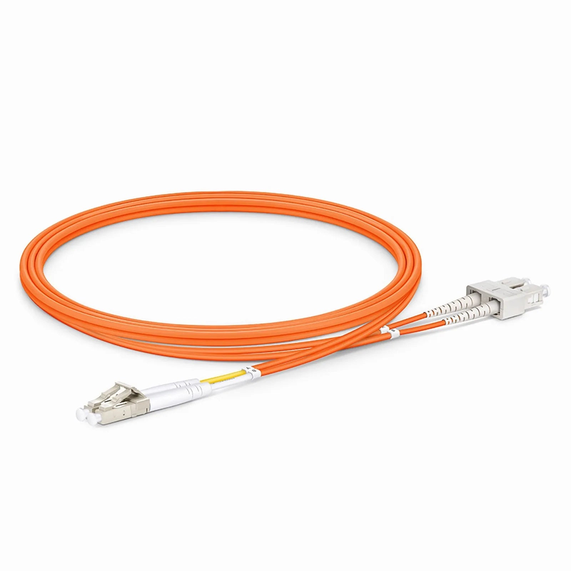 SFPS 1m (3ft) Fiber Patch Cable, 2 Fibers, G.651, LC UPC Duplex to SC UPC Duplex, Multimode (OM1), Riser (OFNR), 2.0mm, Tight-Buffered, Orange