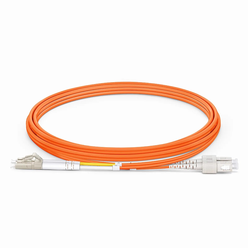 SFPS 2m (7ft) Fiber Patch Cable, 2 Fibers, G.651, LC UPC Duplex to SC UPC Duplex, Multimode (OM1), Riser (OFNR), 2.0mm, Tight-Buffered, Orange
