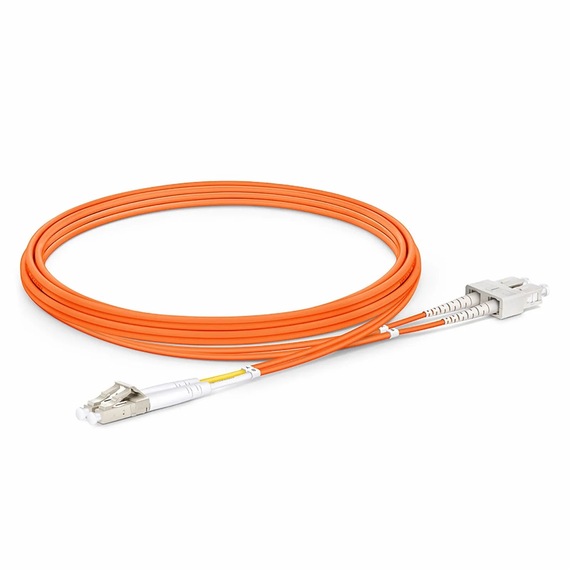 SFPS 2m (7ft) Fiber Patch Cable, 2 Fibers, G.651, LC UPC Duplex to SC UPC Duplex, Multimode (OM1), Riser (OFNR), 2.0mm, Tight-Buffered, Orange