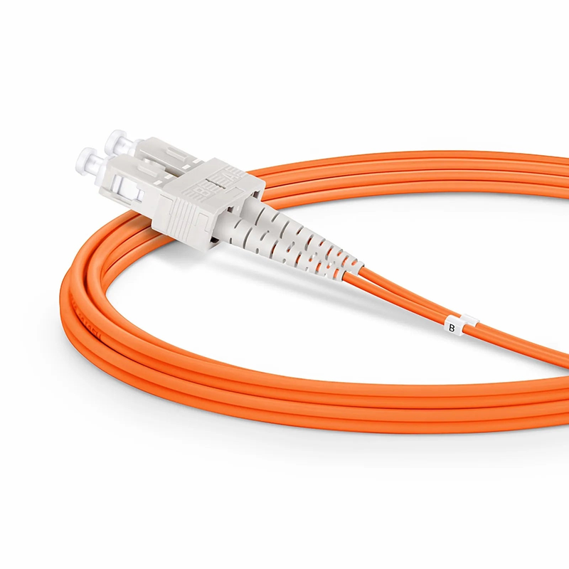 SFPS 2m (7ft) Fiber Patch Cable, 2 Fibers, G.651, LC UPC Duplex to SC UPC Duplex, Multimode (OM1), Riser (OFNR), 2.0mm, Tight-Buffered, Orange