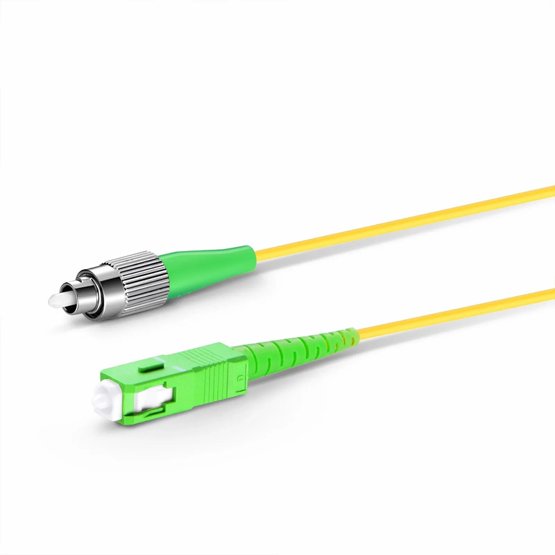 SFPS 1m (3ft) Fiber Patch Cable, 1 Fiber, SC APC Simplex to FC APC Simplex, Single Mode (OS2), Riser (OFNR), 2.0mm, Tight-Buffered, Yellow