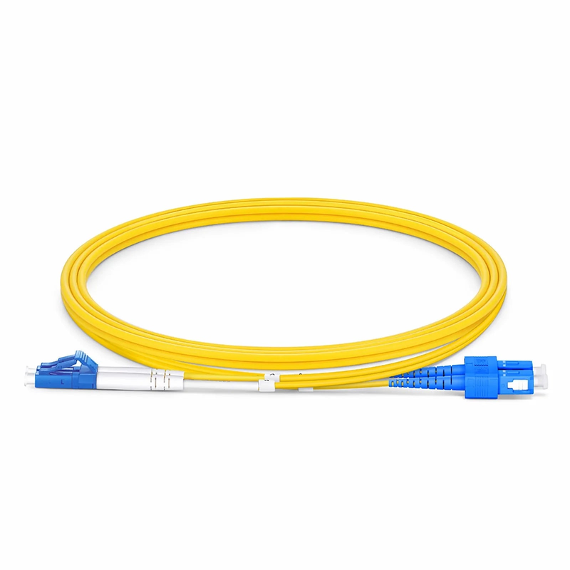 SFPS 1m (3ft) Fiber Patch Cable, 2 Fibers, LC UPC Duplex to SC UPC Duplex, Single Mode (OS2), Riser (OFNR), 2.0mm, Tight-Buffered, Yellow