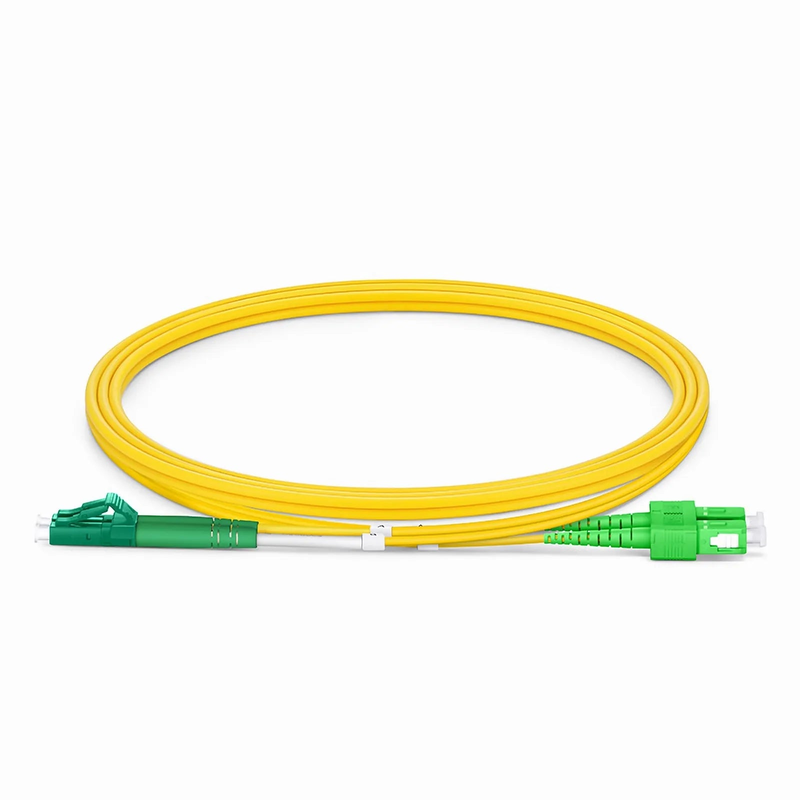 SFPS 1m (3ft) Fiber Patch Cable, 2 Fibers, LC APC Duplex to SC APC Duplex, Single Mode (OS2), Riser (OFNR), 2.0mm, Tight-Buffered, Yellow