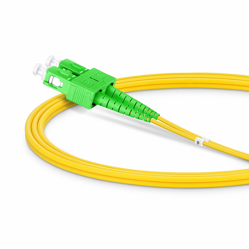 SFPS 1m (3ft) Fiber Patch Cable, 2 Fibers, LC APC Duplex to SC APC Duplex, Single Mode (OS2), Riser (OFNR), 2.0mm, Tight-Buffered, Yellow